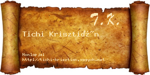 Tichi Krisztián névjegykártya