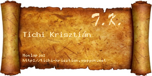 Tichi Krisztián névjegykártya